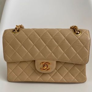 🔴SOLD🔴 Chanel Vintage Beige Double Sided Flap Bag